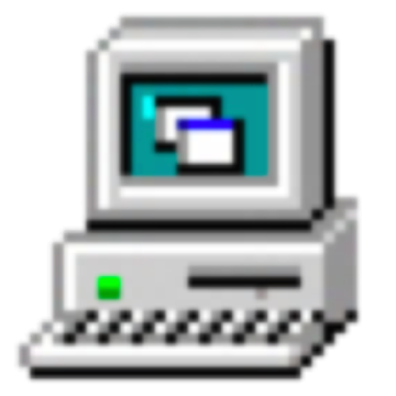 a computer icon, inspired by old versions of windows
